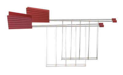 Set of 2 red Alessi Plisse toaster frames