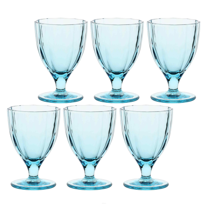  Set of 6 Rose&Tulipani Amami Aquamarine glasses, 300 ml