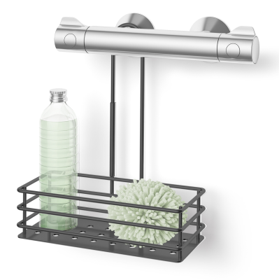 Zack Iparo wall-hung shower basket with faucet, black