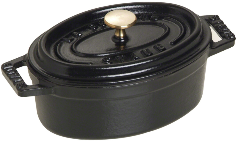  Staub oval cast iron mini pot - 250 ml, Black