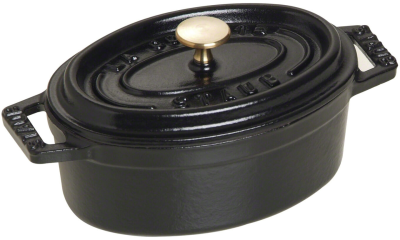  Staub oval cast iron mini pot - 250 ml, Black