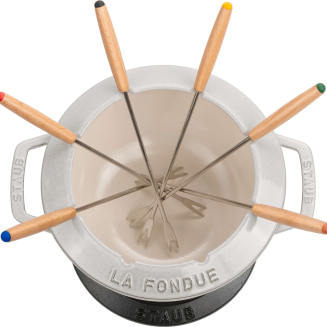  Staub fondue set - 20 cm, white truffle - 2