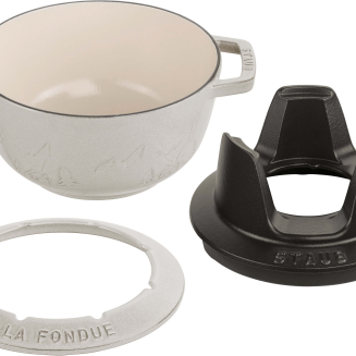  Staub fondue set - 20 cm, white truffle - 8