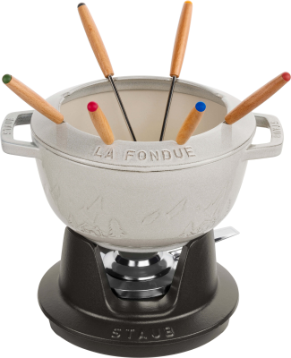  Staub fondue set - 20 cm, white truffle