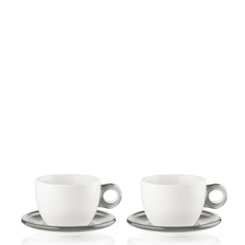  Set of 2 Guzzini Gocce breakfast cups, gray