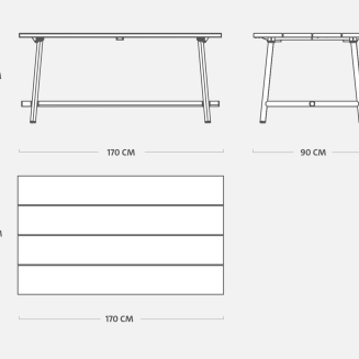 Stół ogrodowy Fatboy Fred's Table Medium Light Grey 170x90x76 cm - 13
