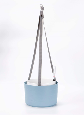 PLASTIA BERBERIS Wisząca donica samonawadniająca okrągła 26 cm błękitny