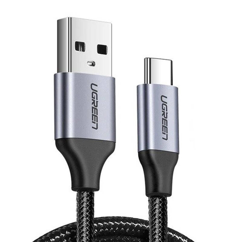 Kabel UGREEN US288 USB-A-USB-C 0.25m kątowy (czarny)