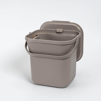 PLASTIA Kosz na bioodpady z wkładem 6 ltr jasnoszary - 3