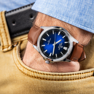 Zegarek Męski Giewont Elegance Sapphire Brązowo Niebieski GW5160-A4 - 4