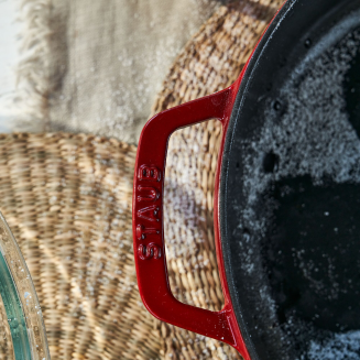 Cast iron frying pan with two handles and lid Staub - 24 cm, Red - 6