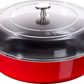  Cast iron frying pan with two handles and lid Staub - 24 cm, Red - 2