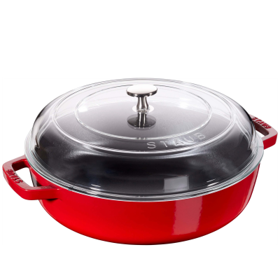  Cast iron frying pan with two handles and lid Staub - 24 cm, Red