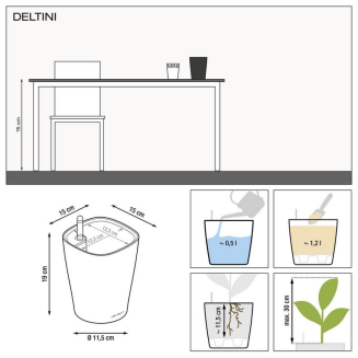  Lechuza plant pot Deltini taupe gloss - 5