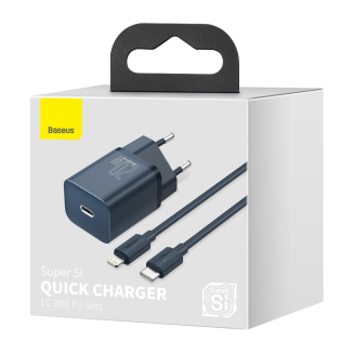 Ładowarka sieciowa Baseus Super Si Quick Charger 1C 20W z przewodem USB-C do Lightning 1m (niebieska) - 11