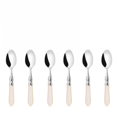 Komplet 6 łyżeczek do kawy Casa Bugatti Aladdin Ivory/Steel