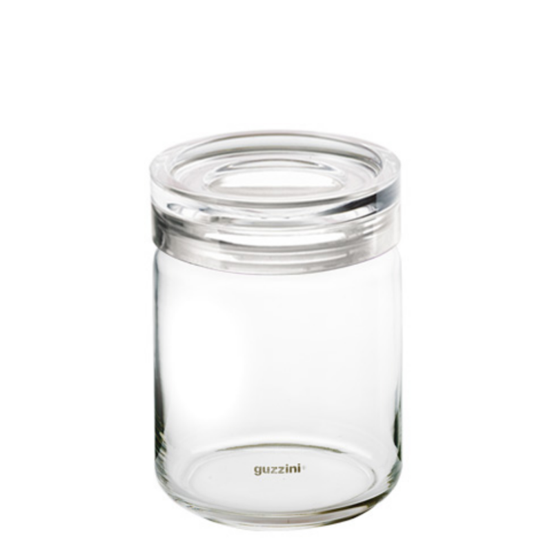 Glass kitchen container 1000ml Guzzini Latina white