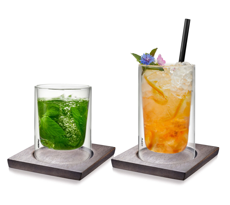  Set of 2 Gefu Mira L glass coasters