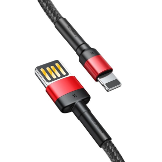 Kabel Lightning USB (dwustronny) Baseus Cafule 2,4A 1m (czarno-czerwony) - 3