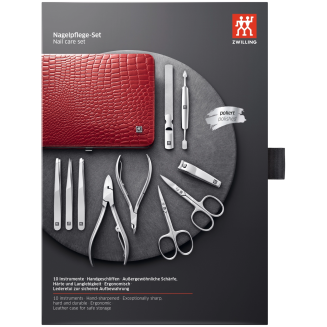  Zwilling Twinox Gold Edition manicure set - black leather case, 3 pieces - Black - 12