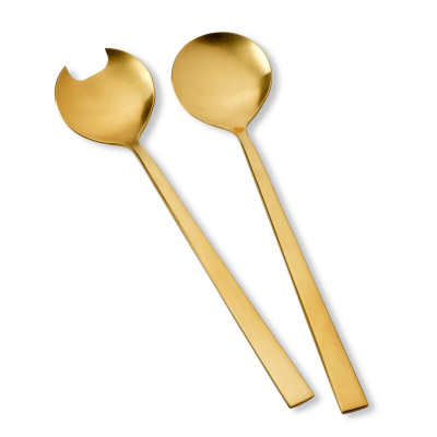 Bitz Brass salad spoons, matt