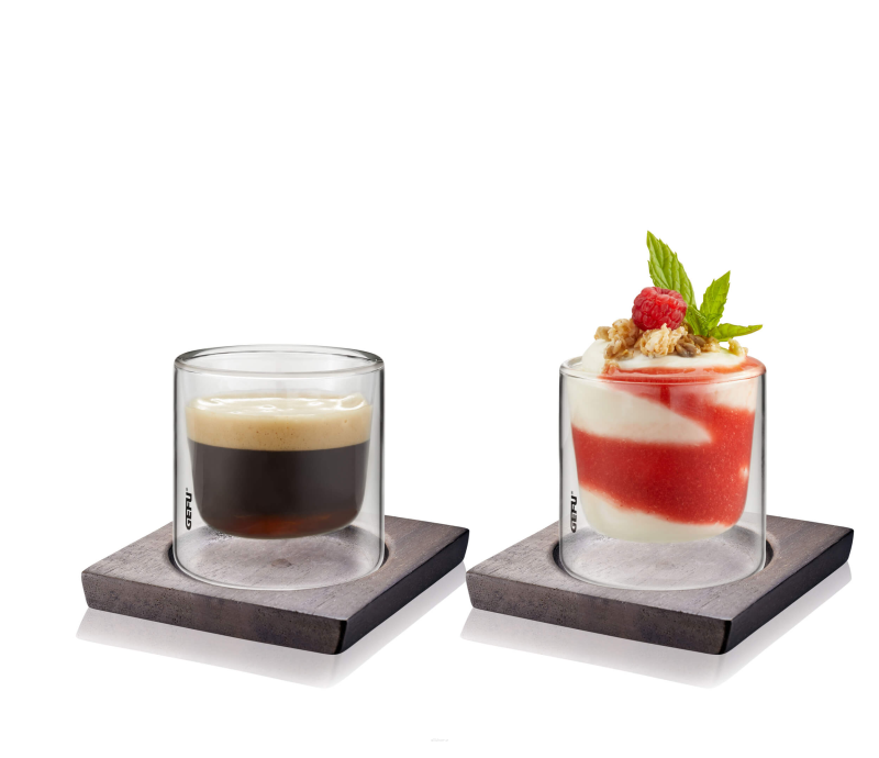  Set of 2 Gefu Mira S glass coasters