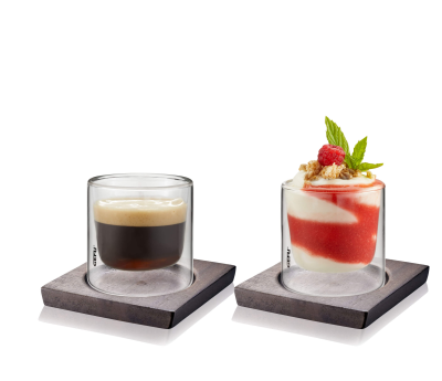  Set of 2 Gefu Mira S glass coasters