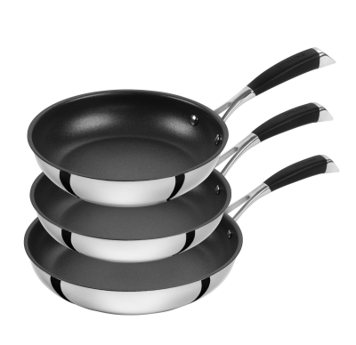  Set of 3 Zwilling Poletto non-stick frying pans