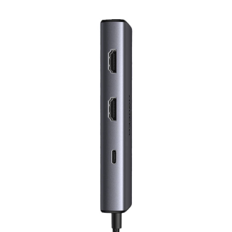 Adapter 6w1 UGREEN CM498 Hub USB do 2x USB-A 3.0, USB-C 3.0, 2xHDMI, PD - 3