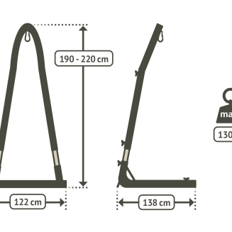  Adjustable stand for the La Siesta Amura Anthracite hammock chair - 10