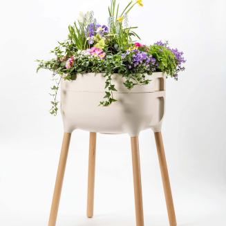 Kwietnik Plastia Urbalive 77x50x38 cm kremowy - 2