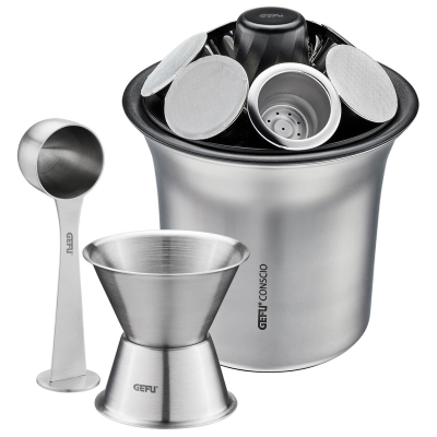  A set for preparing coffee from Gefu Conscio capsules