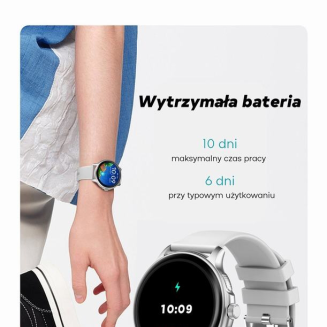 Smartwatch Damski GRAVITY GT12-7 Czarny Pasek Silikonowy + Srebrna Bransoleta - 15