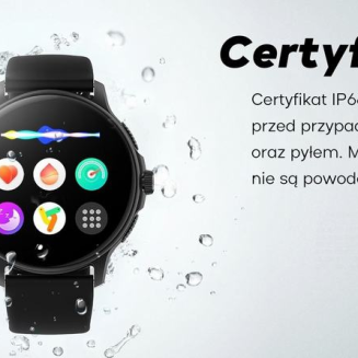 Smartwatch Damski GRAVITY GT12-7 Czarny Pasek Silikonowy + Srebrna Bransoleta - 22