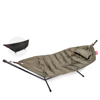  Fatboy Headdemock Deluxe Taupe hammock with stand black