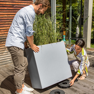  Lechuza Canto Stone 80 wide white quartz flowerpot - 7