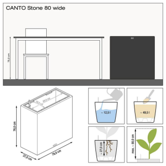  Lechuza Canto Stone 80 wide white quartz flowerpot - 3
