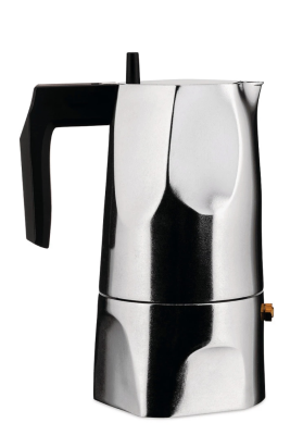 Alessi Ossidiana coffee maker for 3 cups, silver