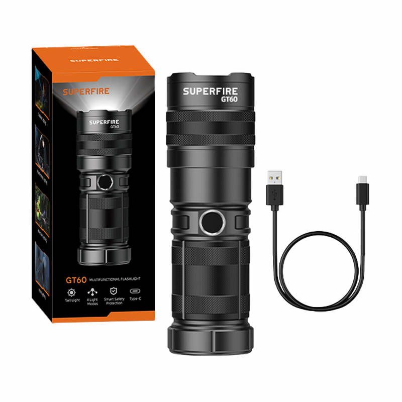 Latarka Superfire GT60 – 2600 lm, 2 tryby, USB-C