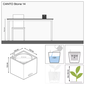  Lechuza Canto Stone flowerpot 14 cubes sand beige - 4
