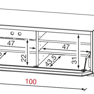  Munari Modena TV table 100x50x41cm 4 colors - 12