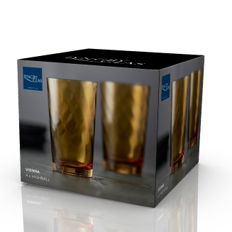 Szklanki do wody Lyngby Glass Vienna Amber 400 ml - 4 szt. - 7