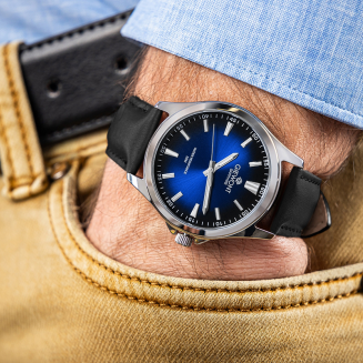 Zegarek Męski Giewont Elegance Sapphire Czarno Niebieski GW5160-A3 - 4