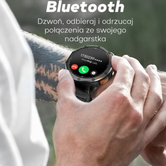 Smartwatch Męski GRAVITY GPS GT24-2 Czarny Pasek Silikonowy + Biały Pasek Silikonowy - 26