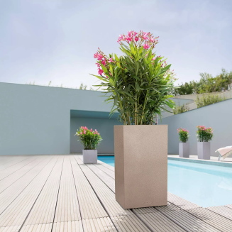  Lechuza Canto Stone planter 30 column sand beige - 9