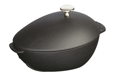  Staub oval clam cast iron pot - 2 ltr, black