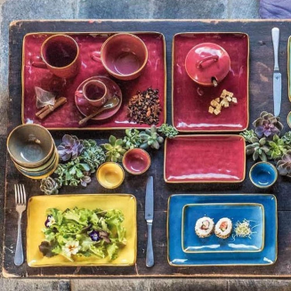  Rose&Tulipani | Set of 2 Concerto Blu Cobalto rectangular plates - Cobalt, 27 x 19 cm - 7