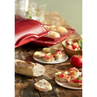  Emile Henry red Parisian baguette baking pan - 6
