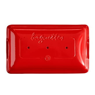  Emile Henry red Parisian baguette baking pan - 3