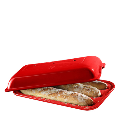  Emile Henry red Parisian baguette baking pan